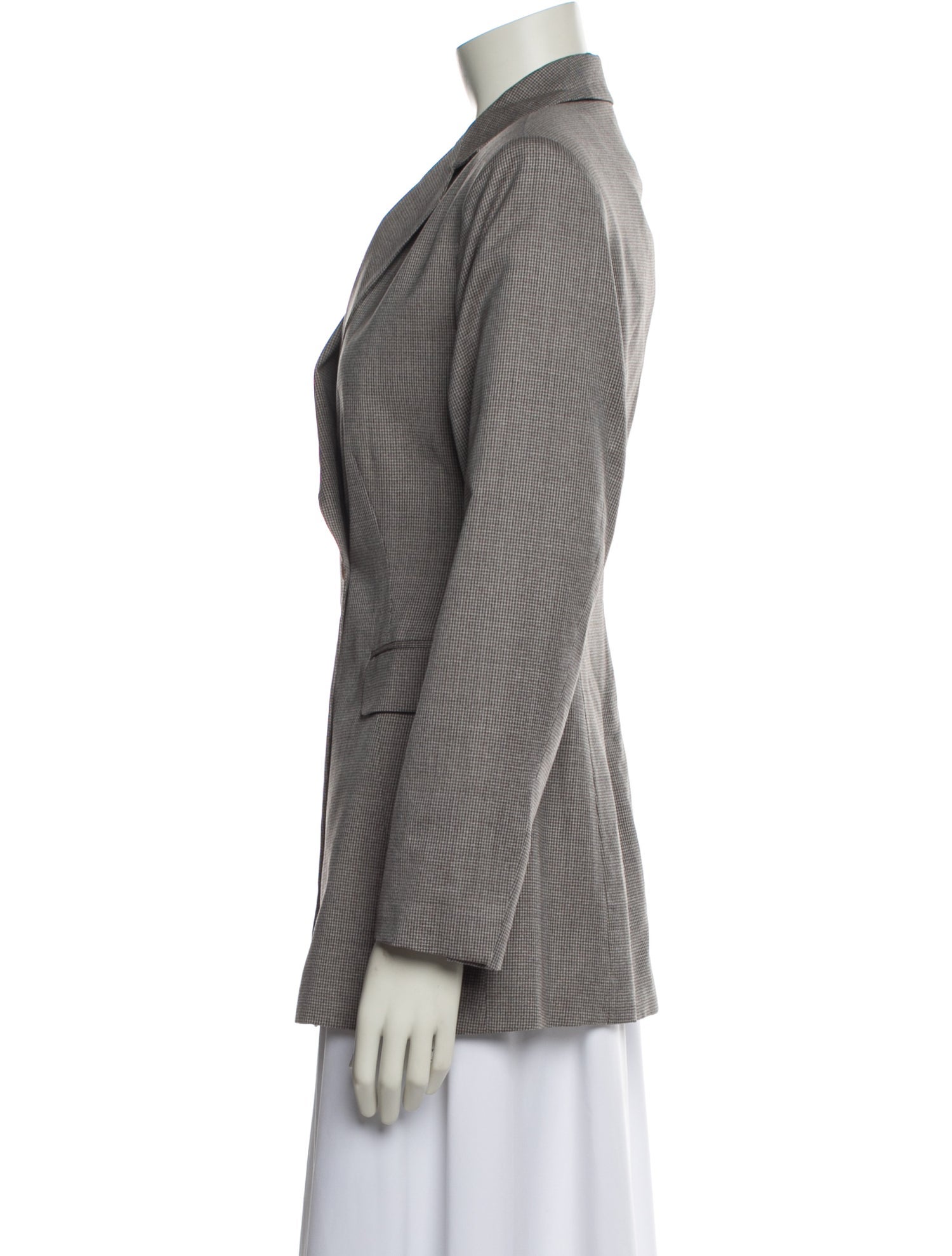 Fabiana Filippi Wool Houndstooth Print Blazer