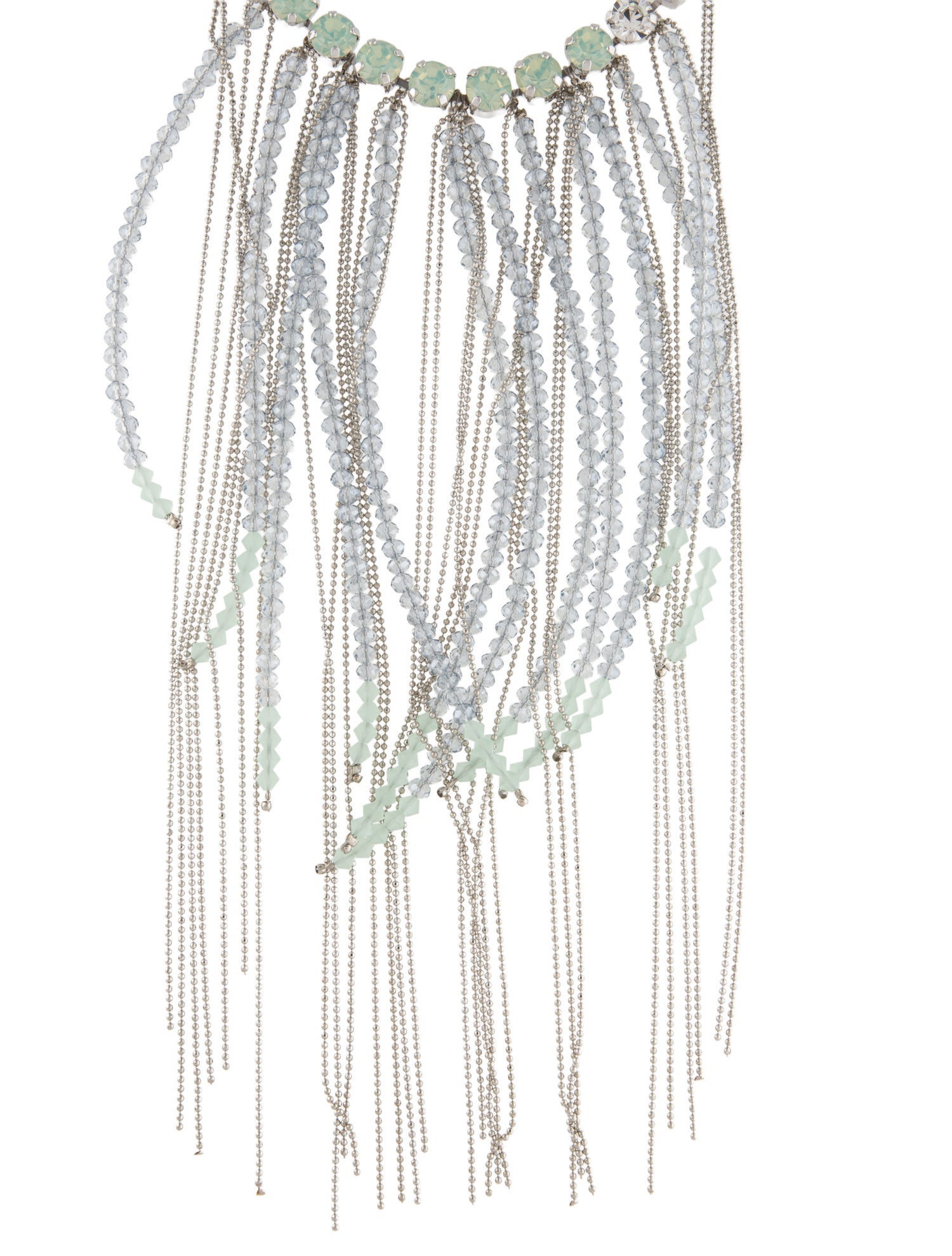 Fabiana Filippi Crystal & Bead Fringe Collar necklace