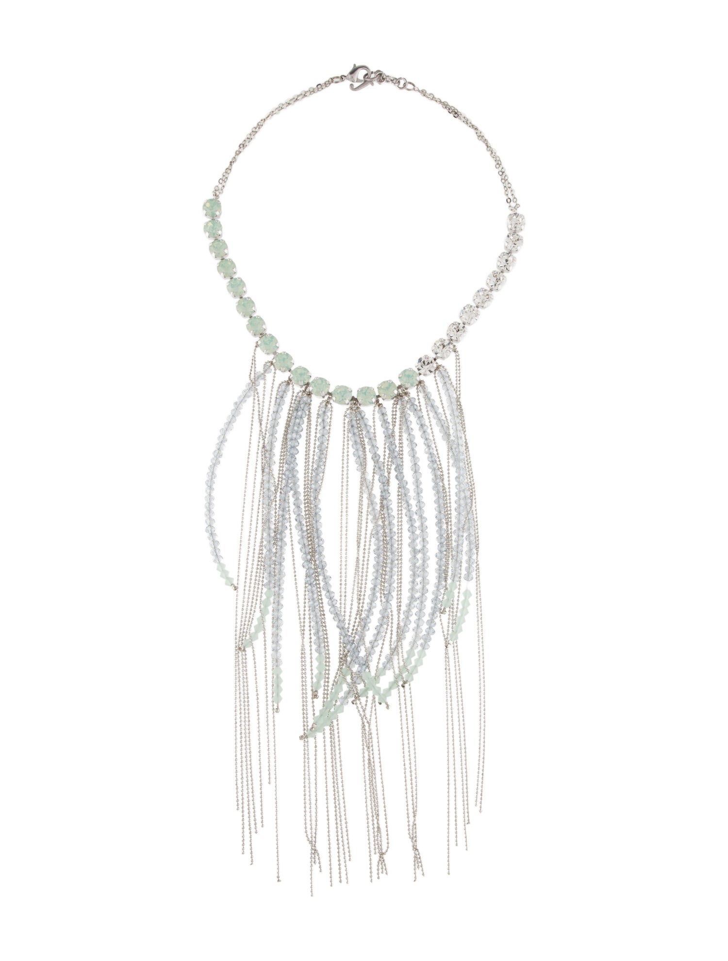 Fabiana Filippi Crystal & Bead Fringe Collar necklace