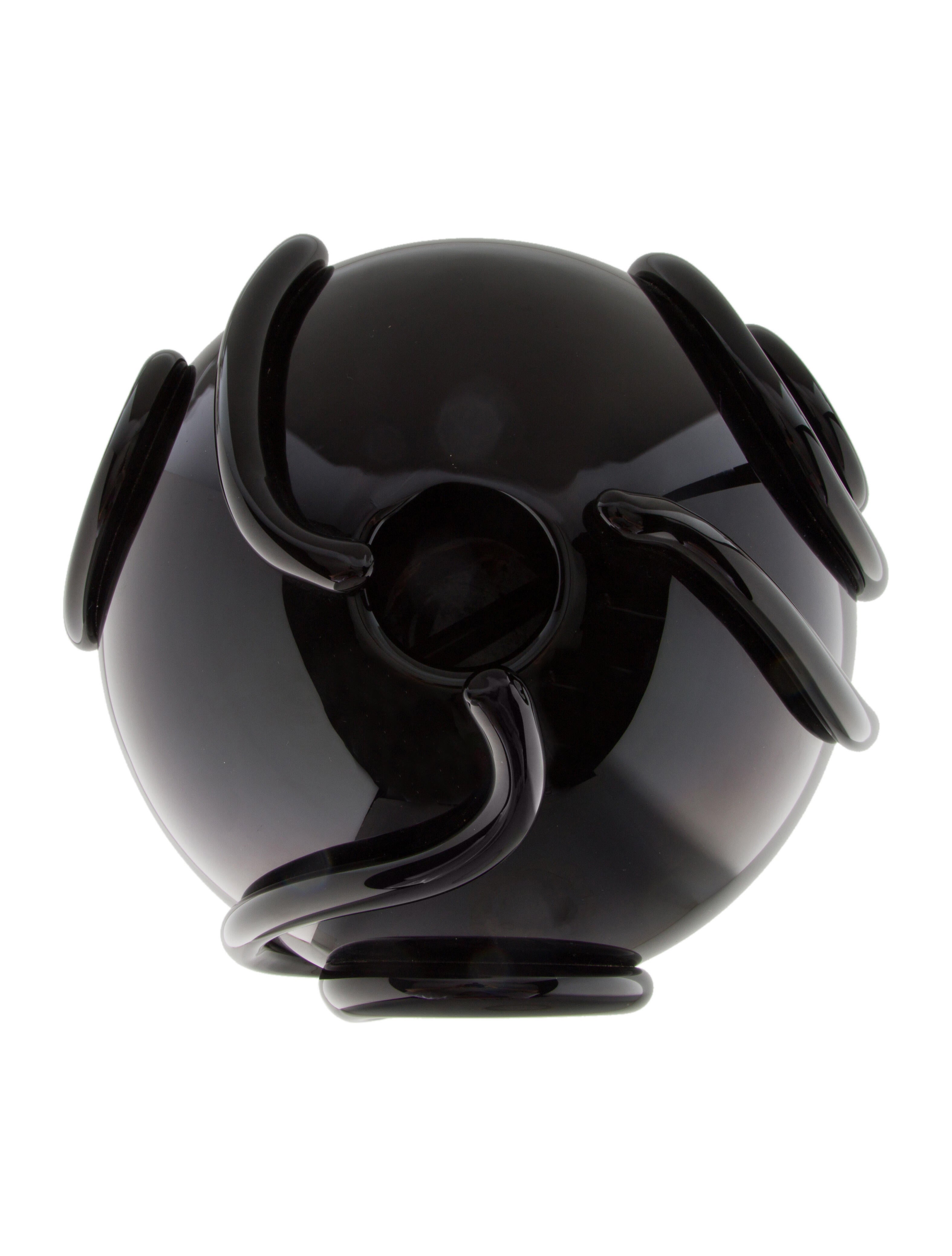 Fendi Casa Art Glass Vase Black Decorative Accents, Decor & Accessories FCASA20110 The
