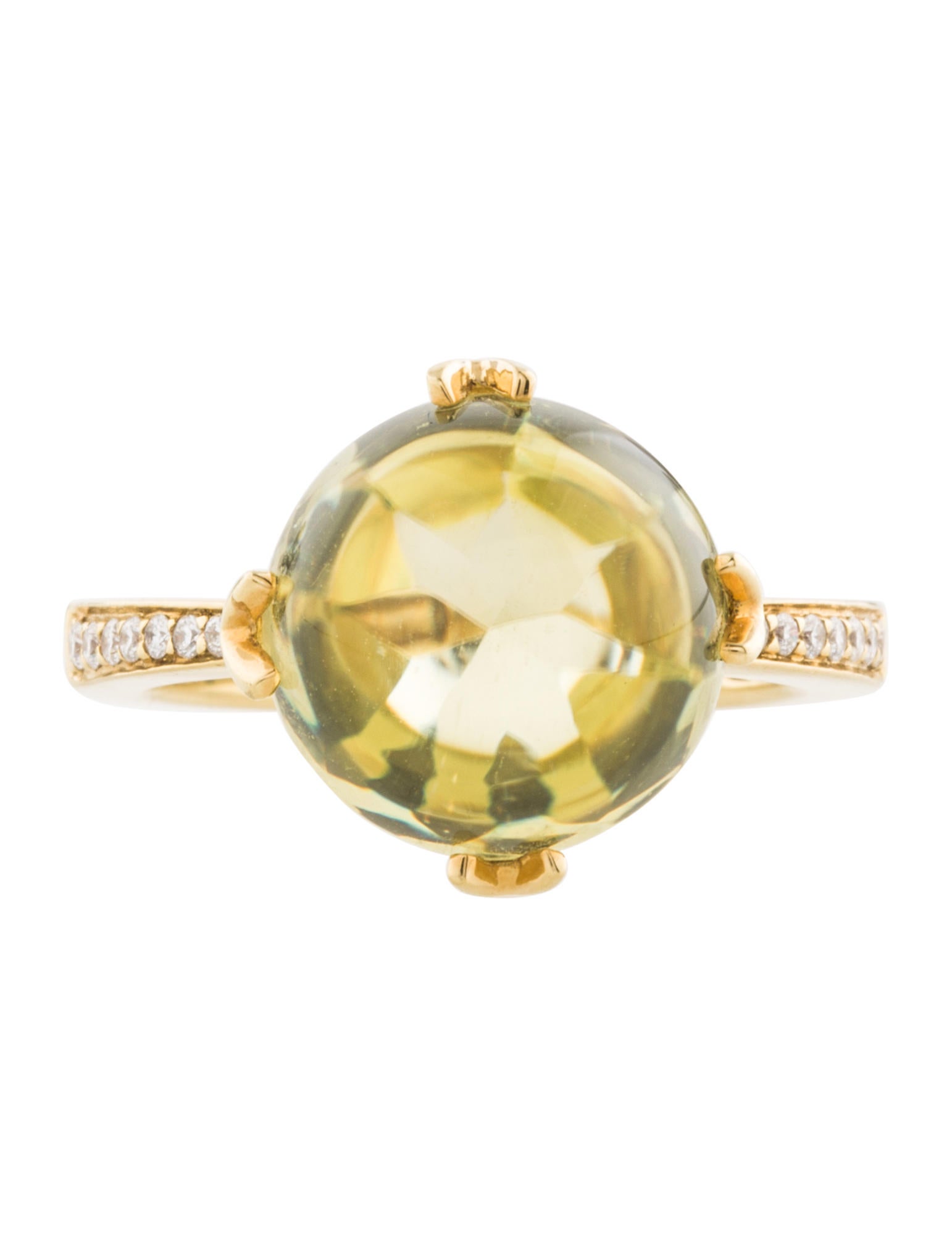 Frederic Sage 18K Diamond & Lemon Quartz Jelly Bean Ring Rings