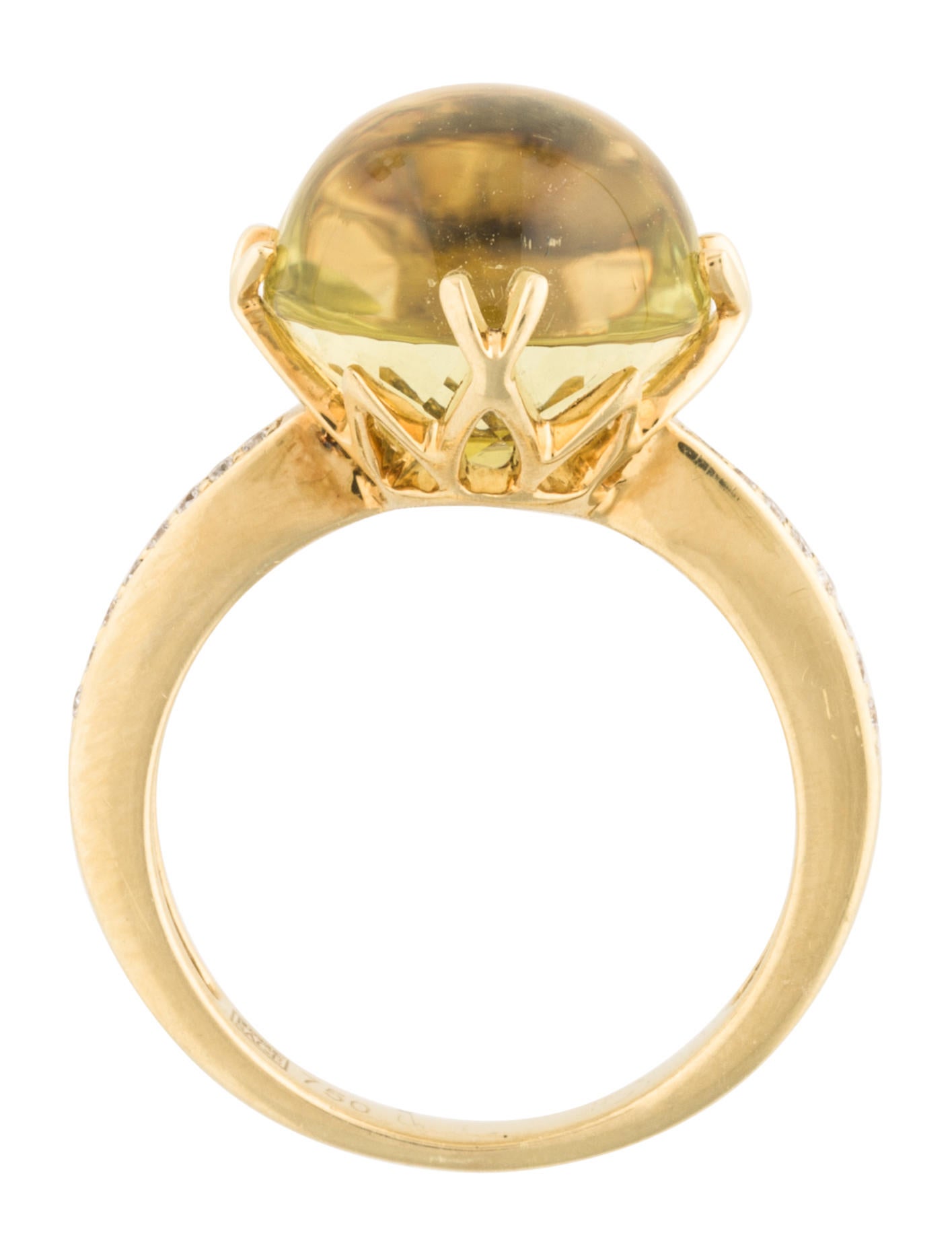 Frederic Sage 18K Diamond & Lemon Quartz Jelly Bean Ring Rings