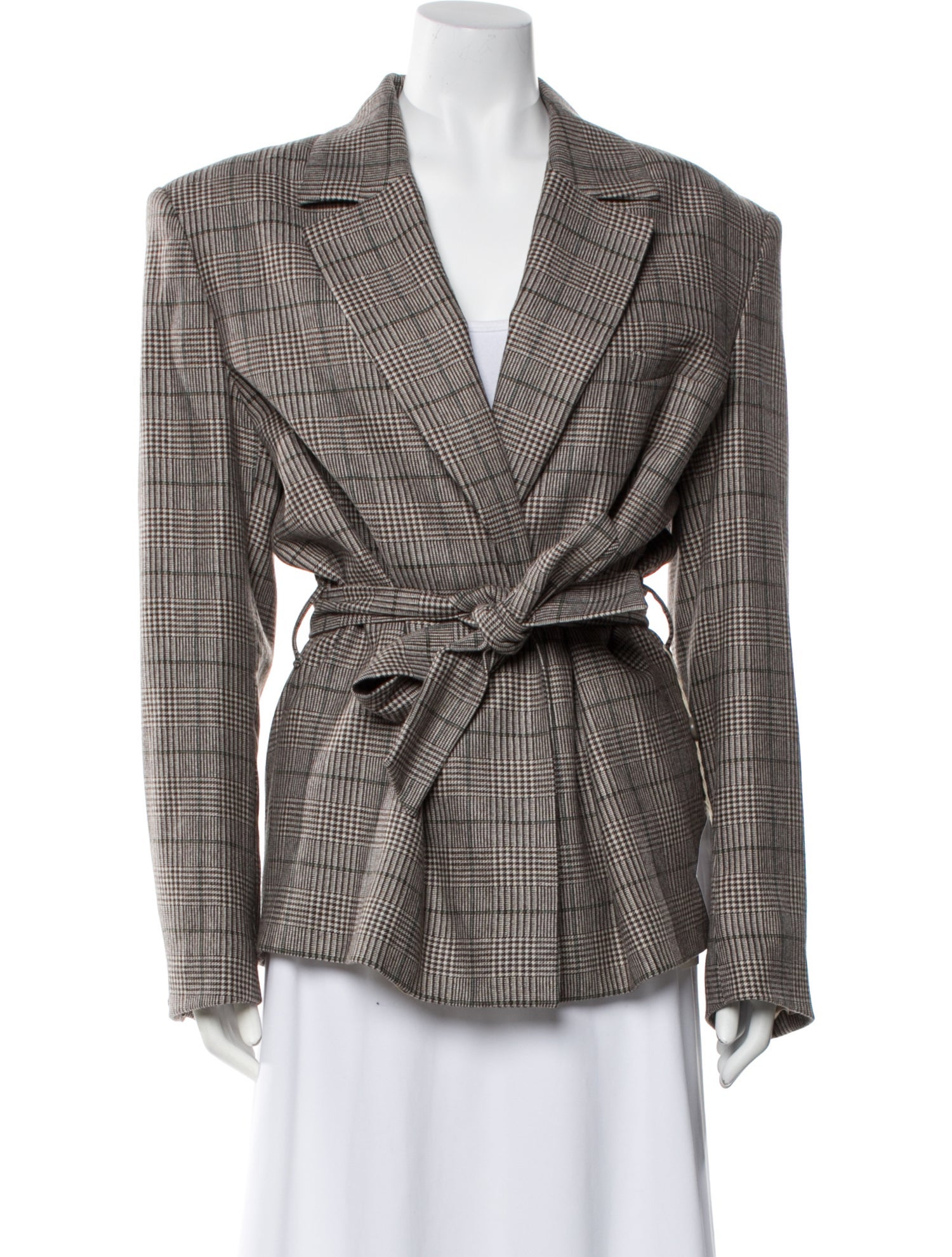Federica Tosi Wool Plaid Print Blazer
