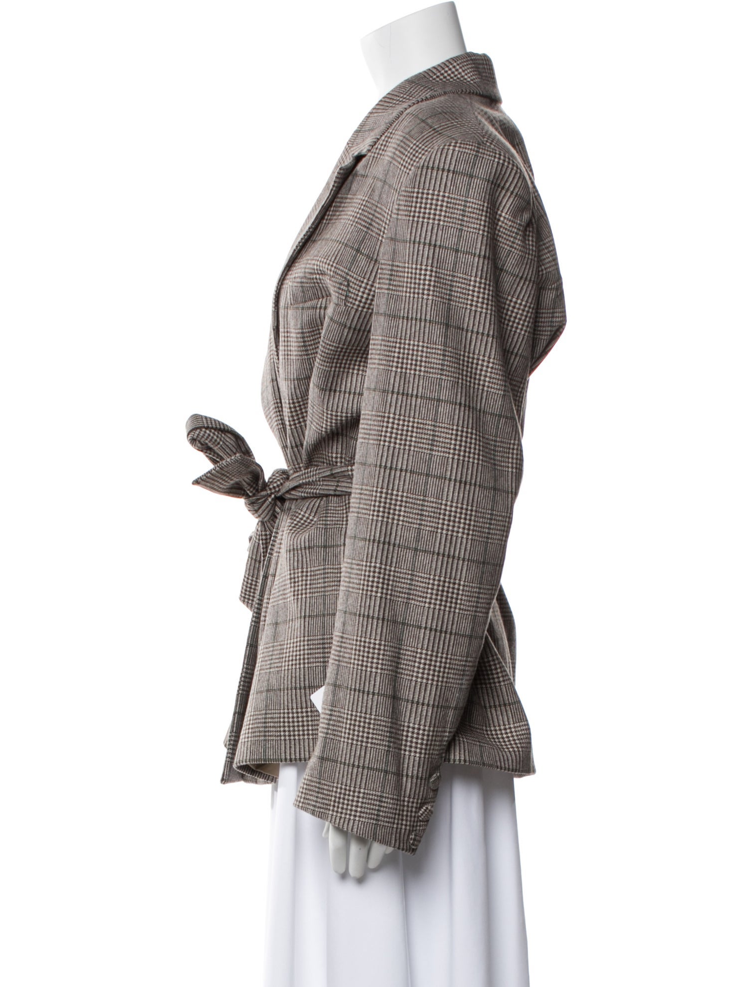 Federica Tosi Wool Plaid Print Blazer