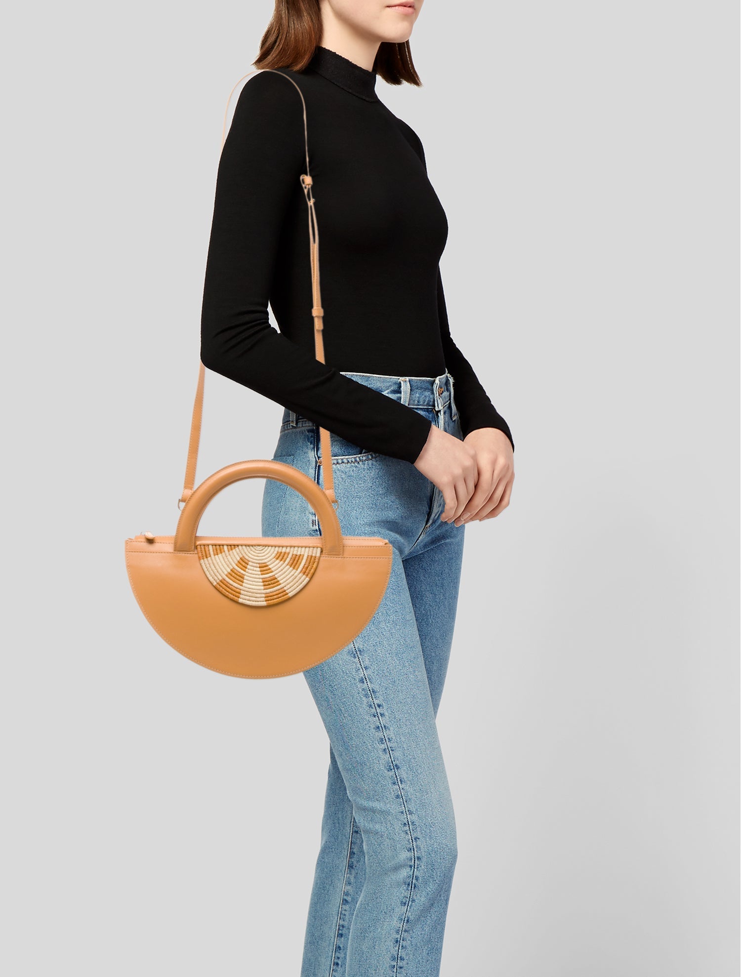Eilaf Leather Top Handle Bag