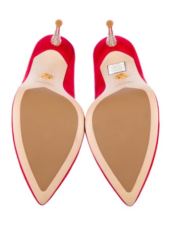Femmes Sans Peur Suede Crystal Embellishments Pumps