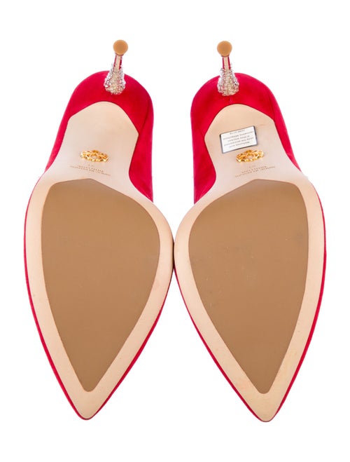 Femmes Sans Peur Suede Crystal Embellishments Pumps