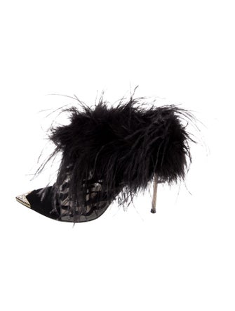 Femmes Sans Peur Mesh Crystal Embellishments Slides