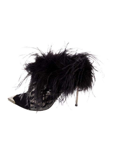 Femmes Sans Peur Mesh Crystal Embellishments Slides