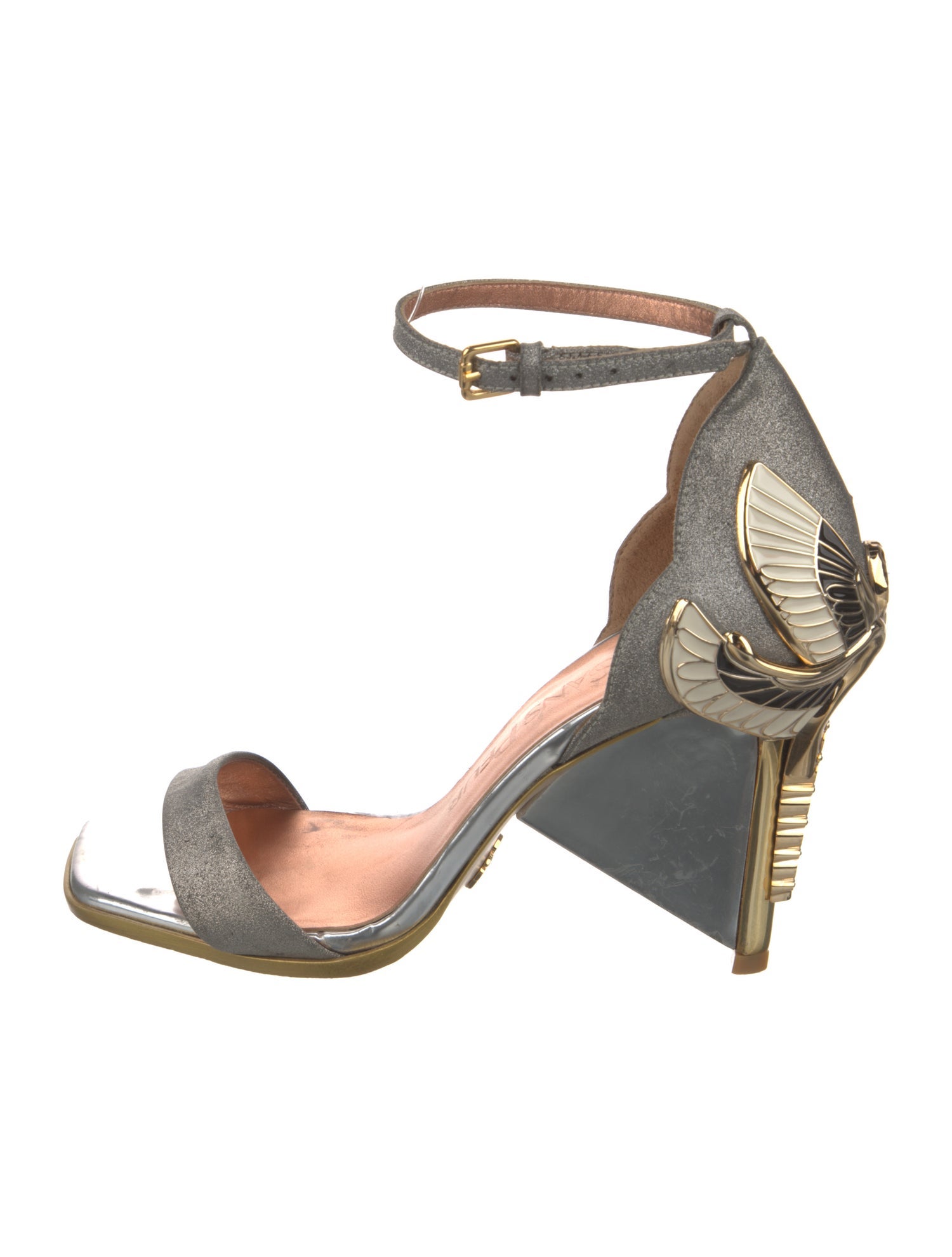 Femmes Sans Peur Leather Glitter Accents Sandals