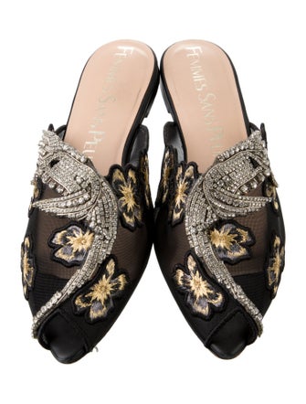 Femmes Sans Peur Mesh Patterned Mules