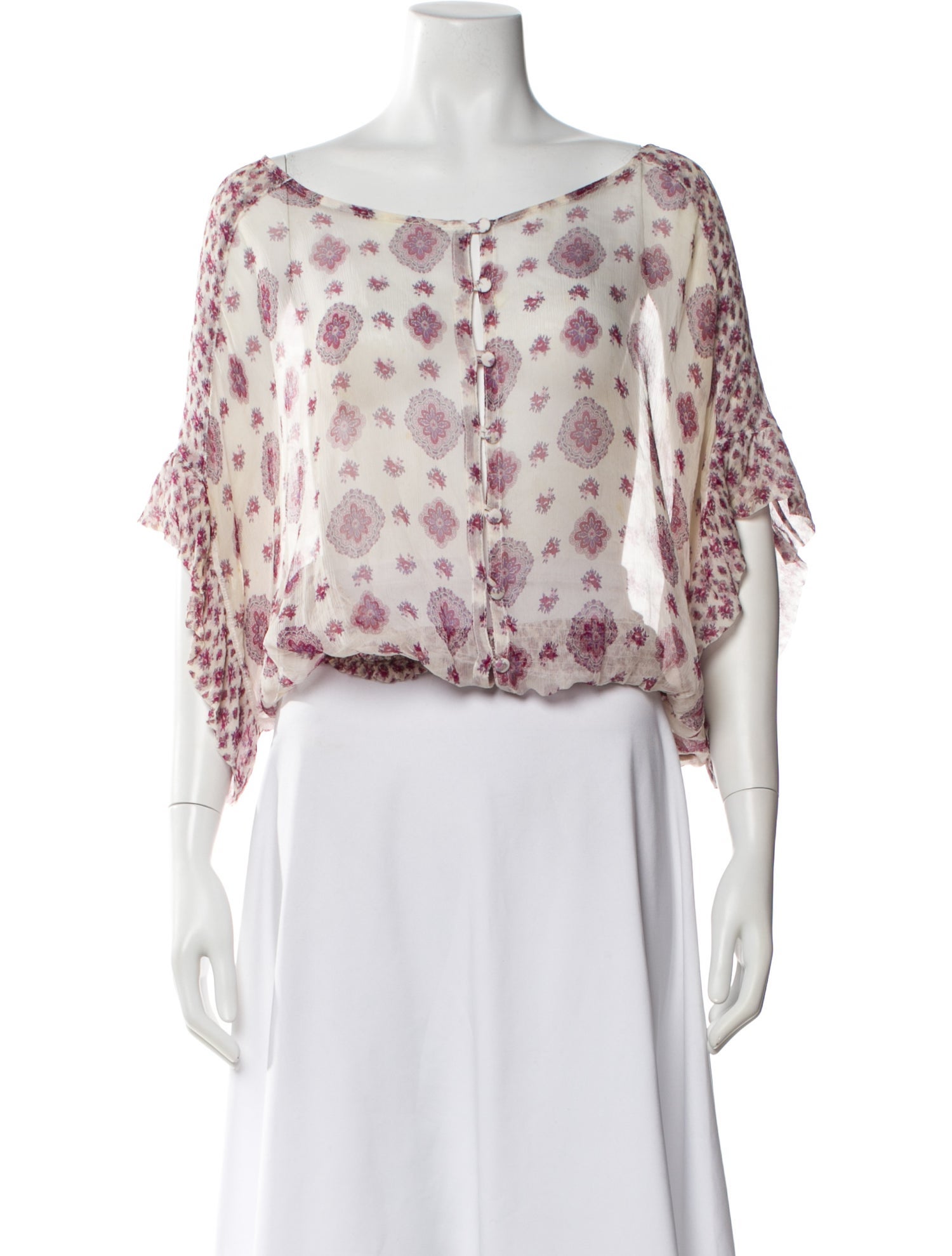 Femmes Sans Peur Silk Floral Print Crop Top