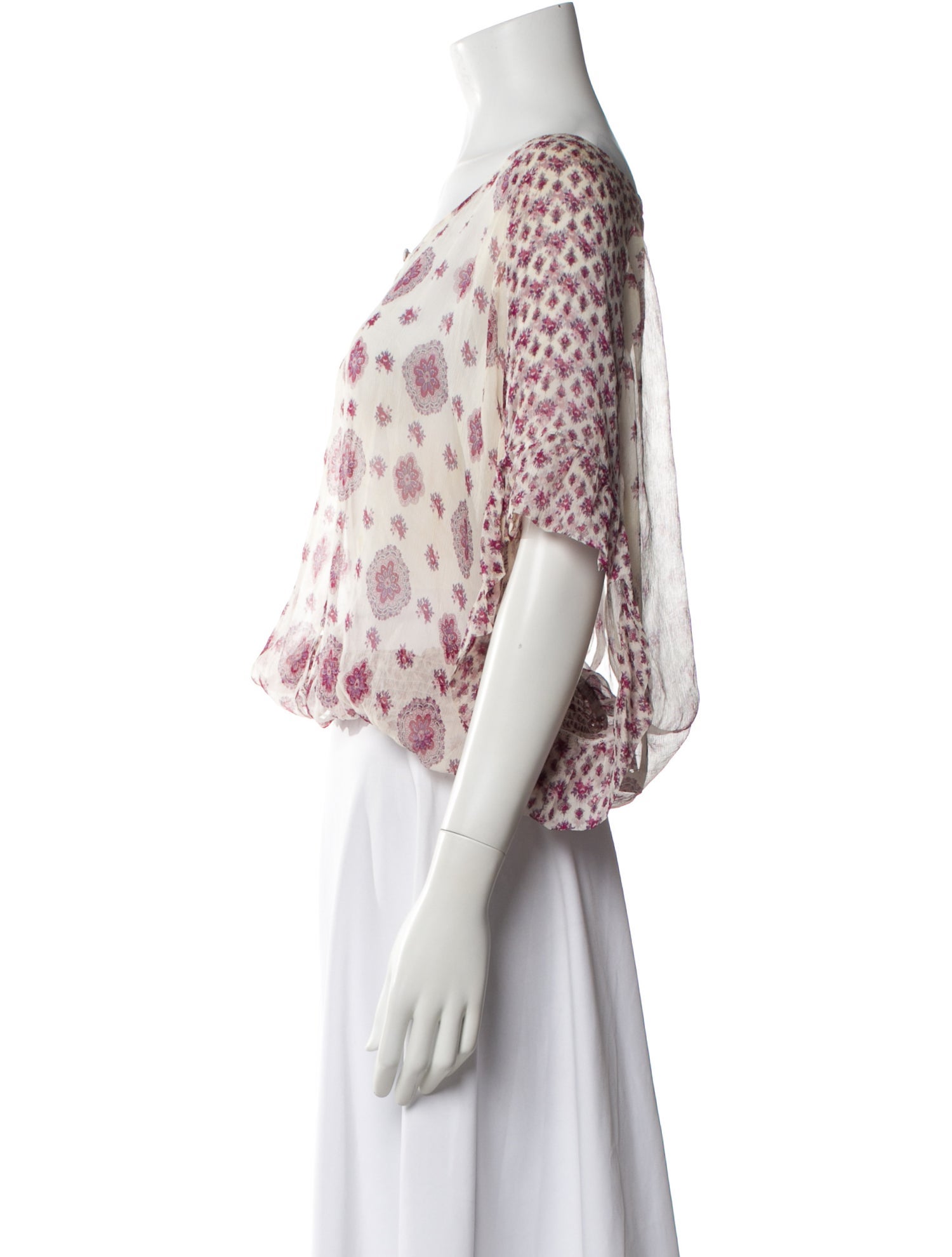 Femmes Sans Peur Silk Floral Print Crop Top