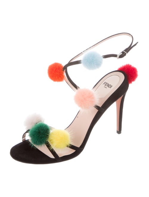 Fendi Mink Fur Pom-Pom Sandals