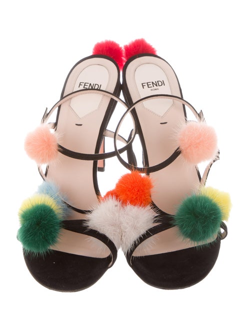 Fendi Mink Fur Pom-Pom Sandals