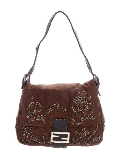 Fendi Embroidered Mama Forever Baguette silver