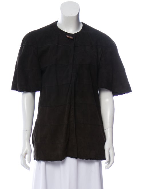 Fendi Crew Neck Suede Jacket green