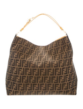 Fendi Zucca Canvas Buckle Strap Large Hobo