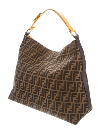Fendi Zucca Canvas Buckle Strap Large Hobo