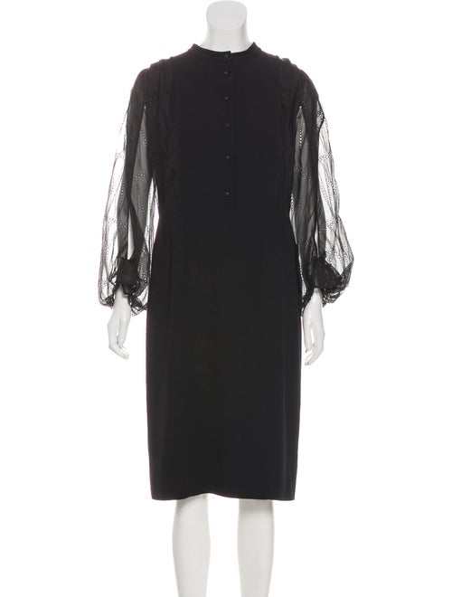 Fendi Eyelet Midi Dress Black