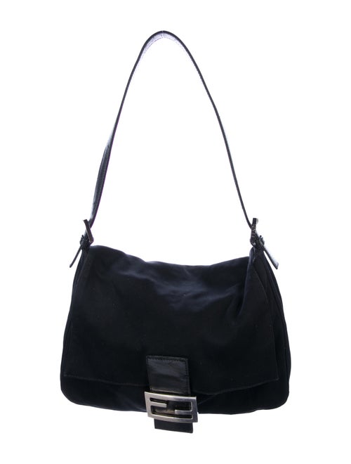 Fendi Leather-Trimmed Mama Forever Bag Black