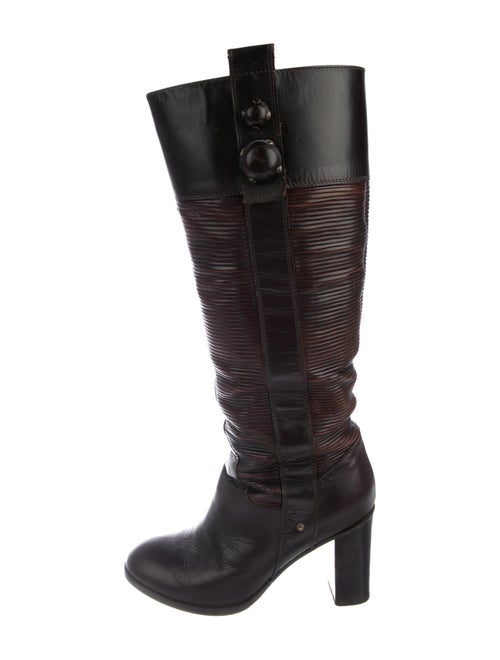 Fendi Leather Knee-High Boots brown