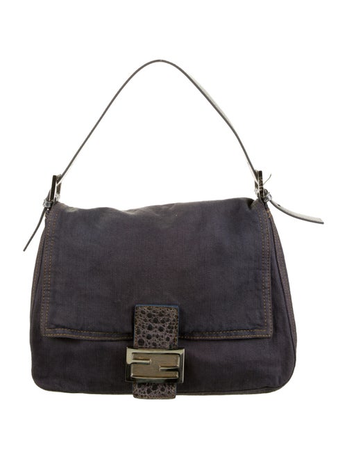 Fendi Mama Forever Leather-Trimmed Bag silver