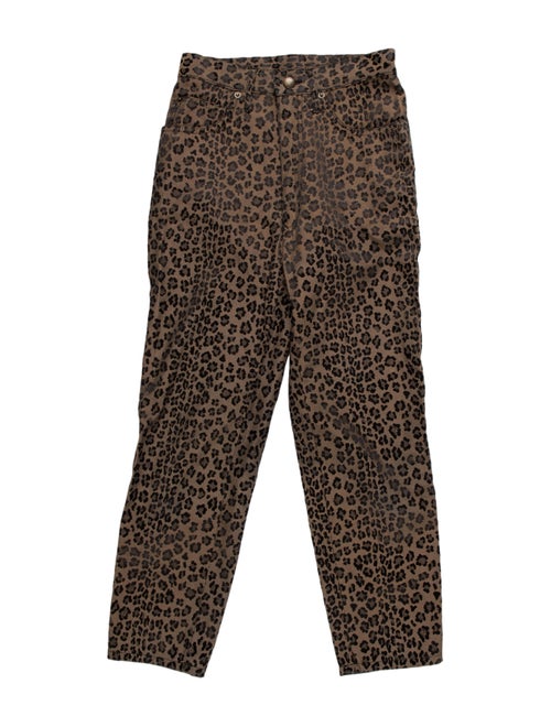 Fendi Animal Print Skinny Leg Pants Brown