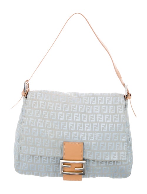 Fendi Leather-Trimmed Zucchino Mama Forever Bag bl