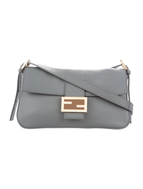 Fendi Smooth Leather Baguette Grey