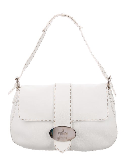 Fendi Selleria Flap Bag White