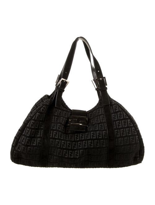 Fendi Zucchino Velvet Hobo Navy