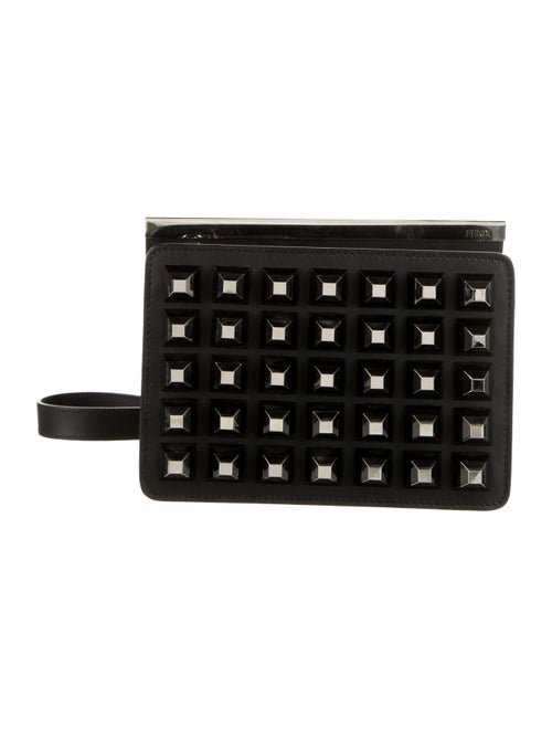 Fendi Studded Shoulder Bag Black