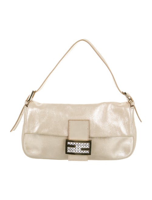 Fendi Crystal-Embellished Baguette Metallic