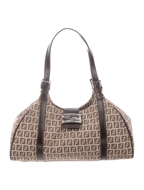 Fendi Zucchino Shoulder Bag Brown