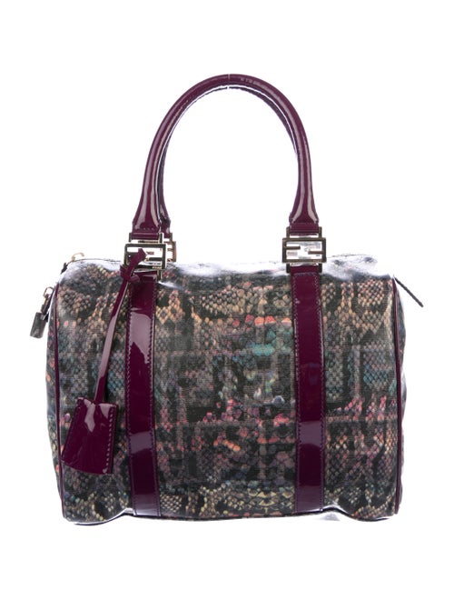 Fendi Bauletto Boston Bag Purple