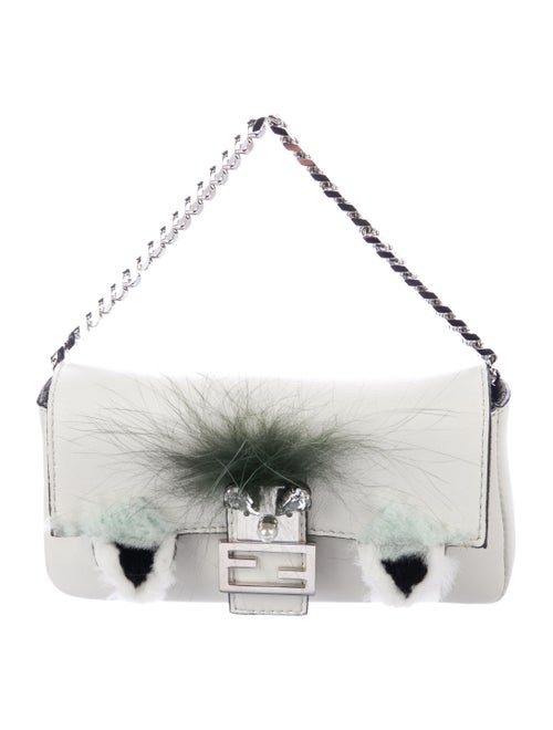 Fendi Bugs Micro Baguette Bag silver