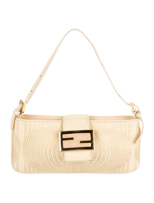 Fendi Leather Baguette Beige