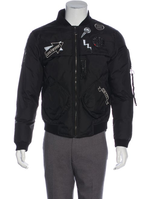 Fendi Patch Applique Bomber Jacket black