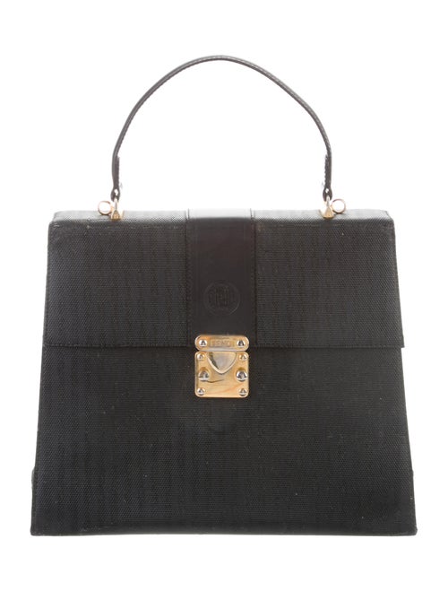 Fendi Vintage Pequin Handle Bag Black