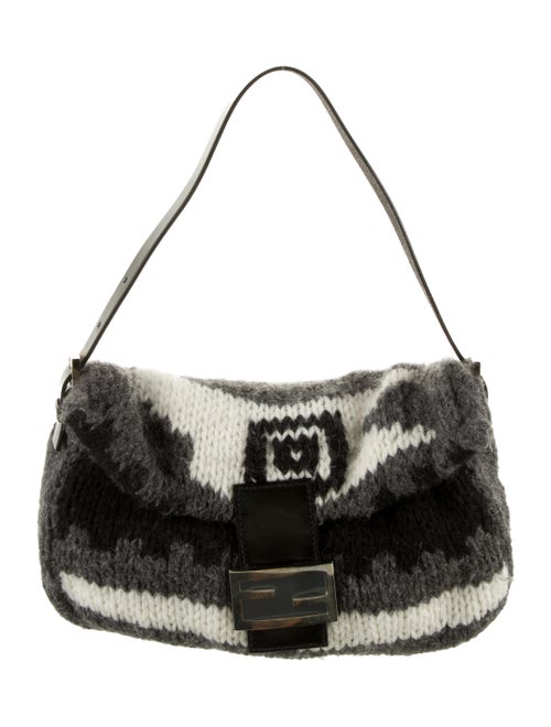 Fendi Knit Wool Baguette Grey