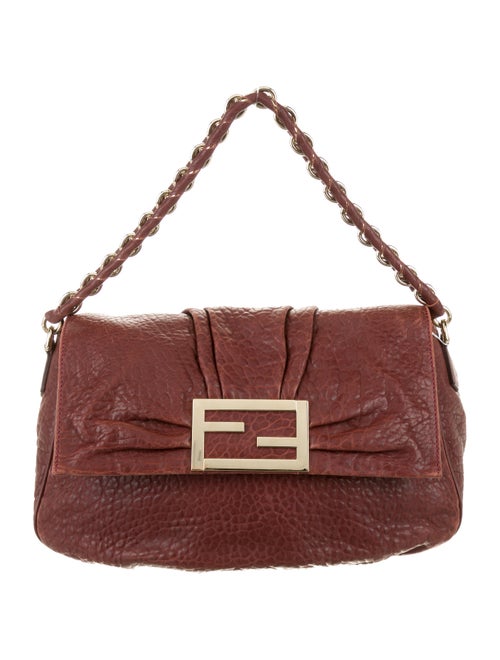 Fendi Mia Leather Baguette Red