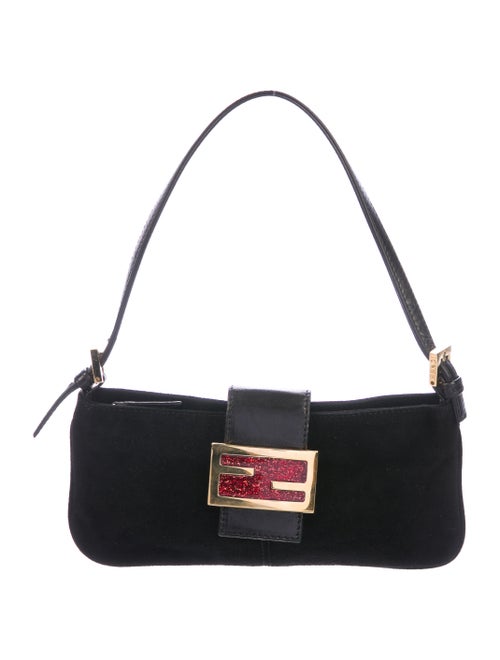 Fendi Suede Baguette Bag Black