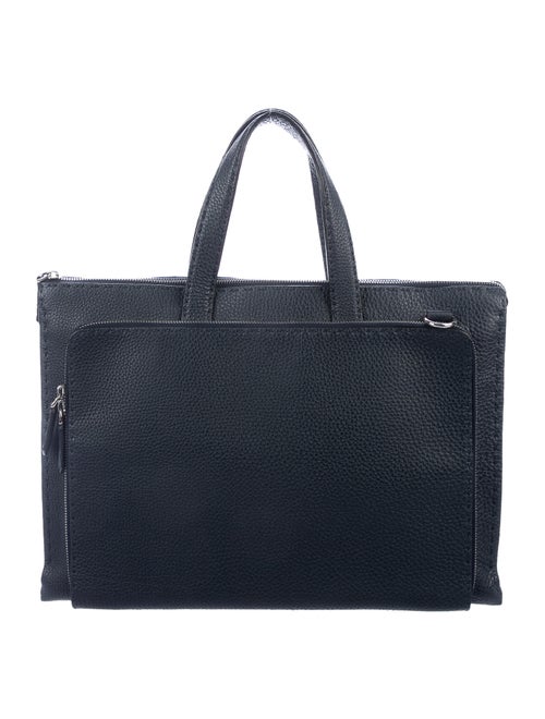 Fendi Leather Briefcase silver