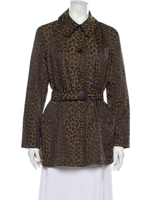 Fendi Animal Print Coat Brown
