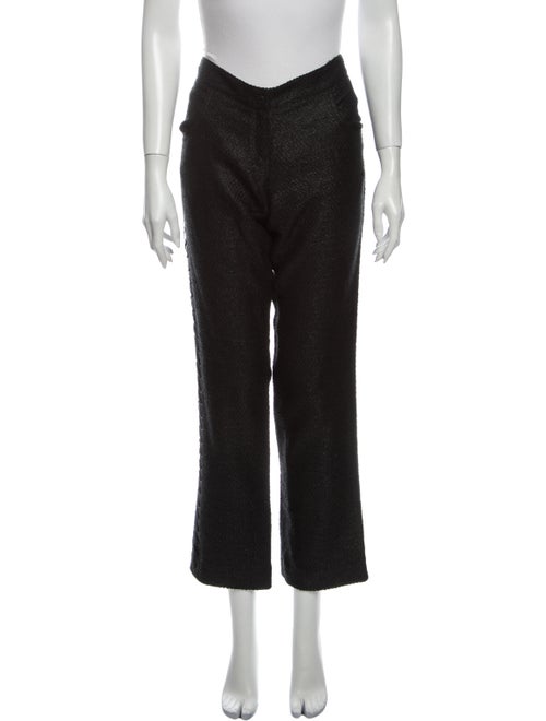 Fendi Tweed Pattern Straight Leg Pants Black