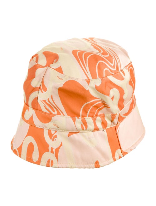 Fendi Printed Bucket Hat Orange