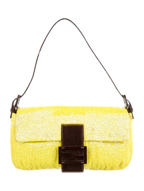 Fendi Beaded Baguette Bag Yellow