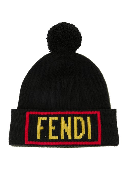 Fendi Wool Knit Beanie black
