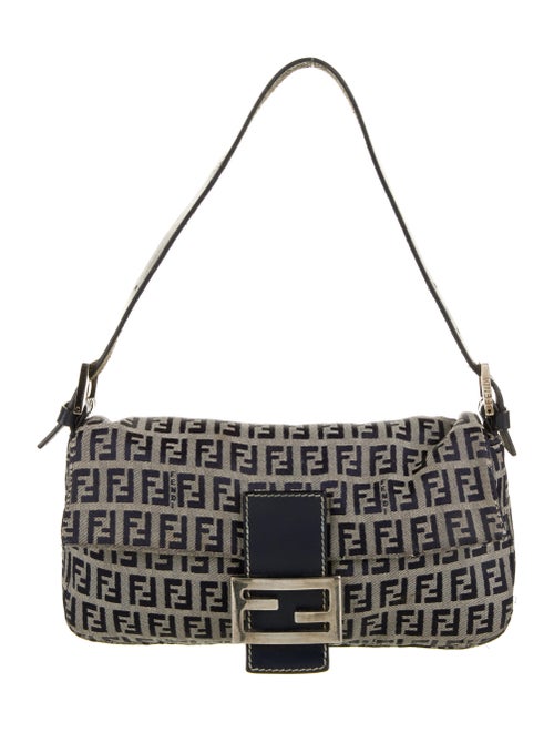 Fendi Zucchino Baguette Bag Blue